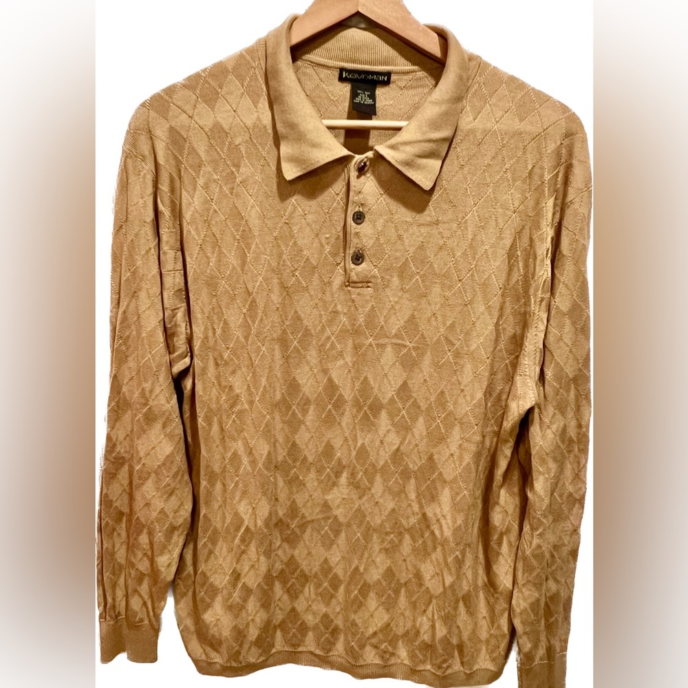 Kevoman 100% Silk Polo Shirt Men’s Vintage